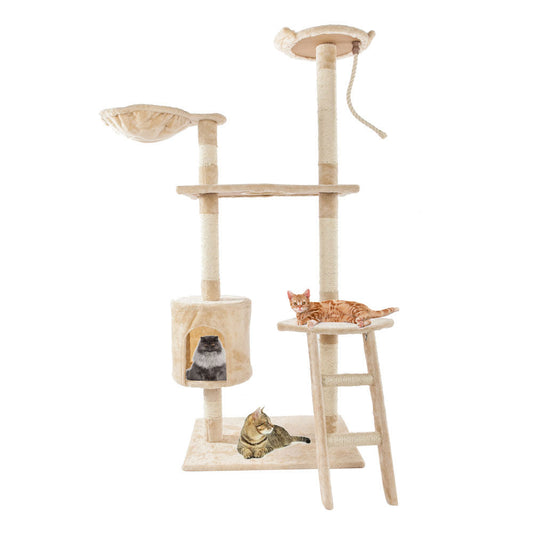 60" Solid, Cute Sisal Rope, Plush Cat Climb Tree Cat Tower The Pimp Your Pets Store