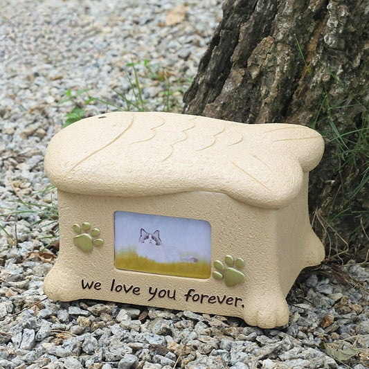 Dog/Cat Resin Pet Memorial Urn with Photo Frame The Pimp Your Pets Store