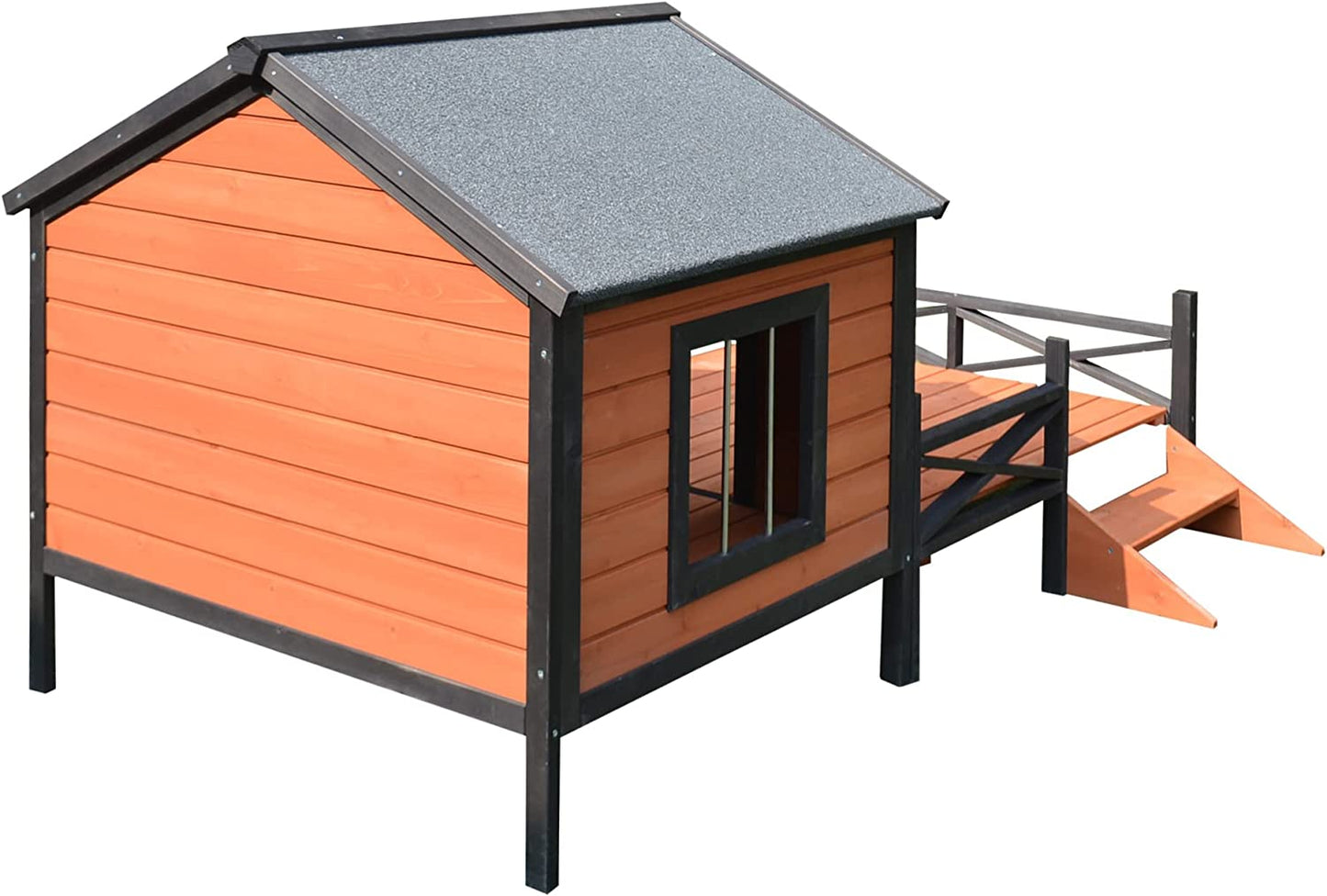 Large Dog House/Porch Expansive Size, XL Wooden Elevated Dog Shelter, 67" The Pimp Your Pets Store