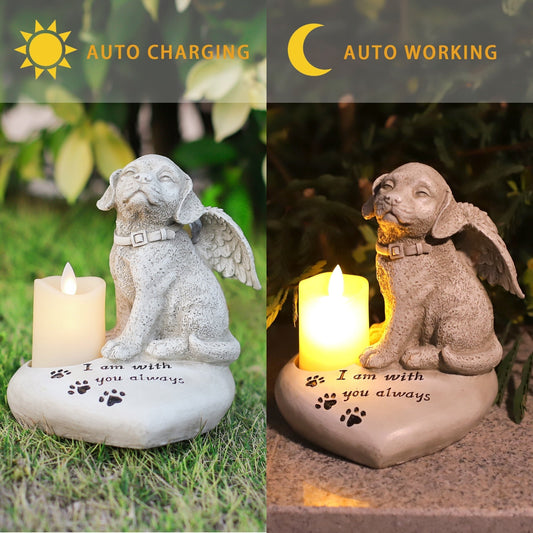 Pet Gravestone Dog Angel with Electronic Candle Home Garden The Pimp Your Pets Store