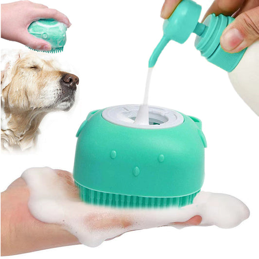 Soft Safe Silicone Dog Cat Bath Brush with Shampoo Box The Pimp Your Pets Store